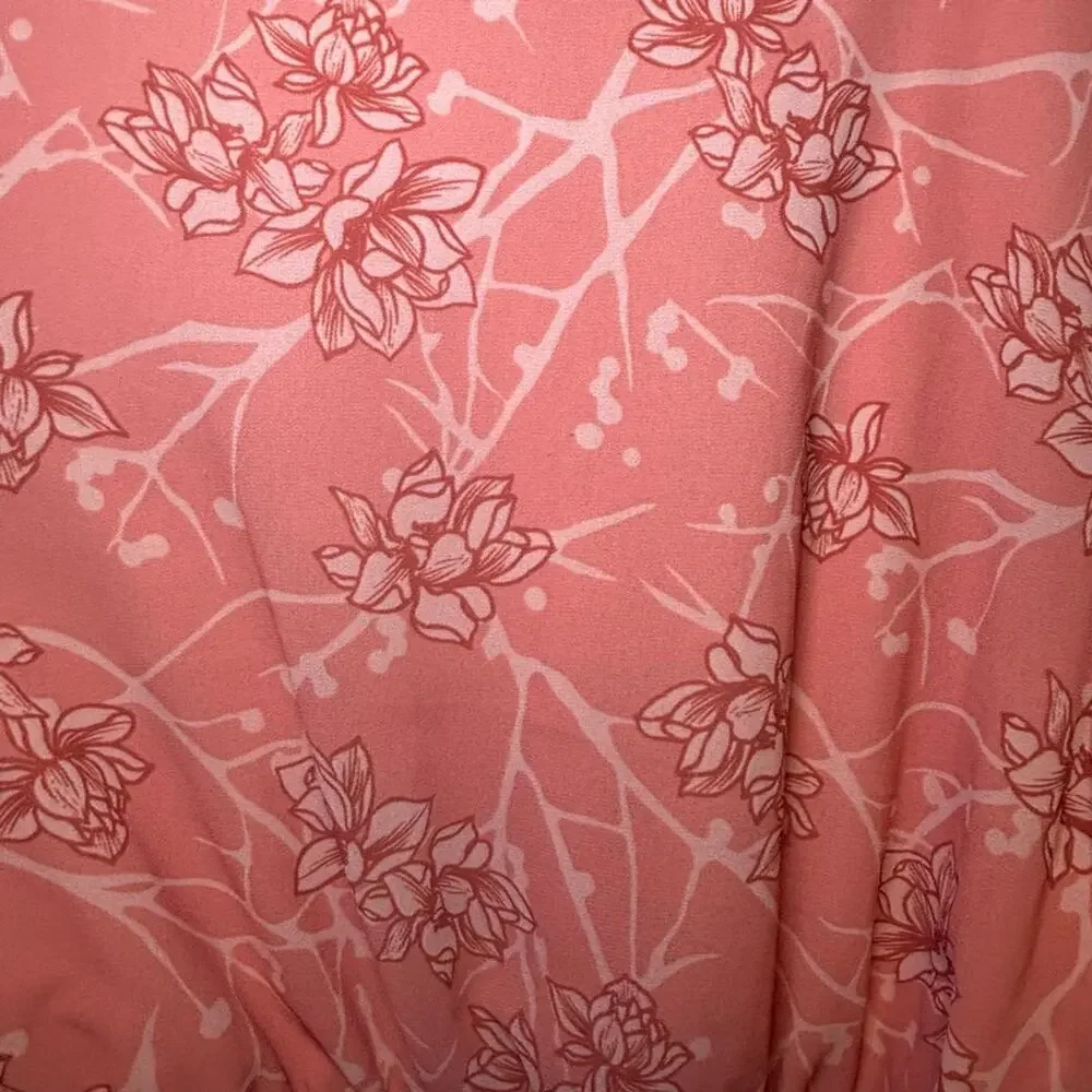 Women's Flying Tomato Pink White Floral Long Sleeve Dress M - Picture 2 of 8